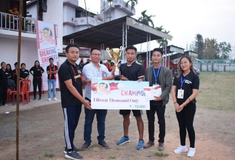 Yongshei Students’ Union, Dimapur won the 1st edition of Phom Monyiü Trophy organised by Dimapur Phom Students’ Union at DDSC Stadium, Dimapur from March 31- April 1. (DIPR Photo)